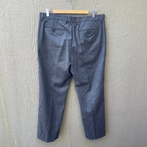 BANANA REPUBLIC 100% Wool  Dress Pants Men's 35 x 32 (29) Tailored Slim Fit Gray - Picture 2 of 8